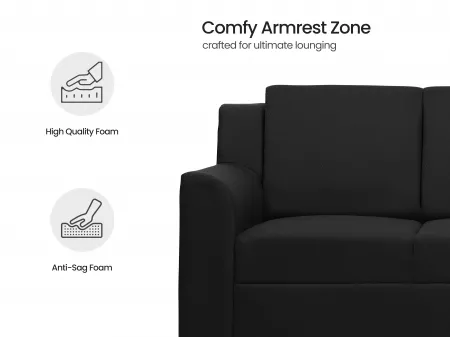 Erica Upholstered 3 Seater Sofa in Charcoal Color